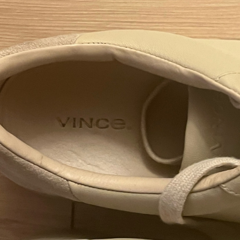 Vince Leather Sneakers Women’s Size 9 Cream - Picture 5 of 7
